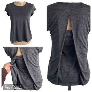 Nearly New! Z by Zella (Nordstrom) Gray Drape Back Dry Fit Tee - XL (or Women’s